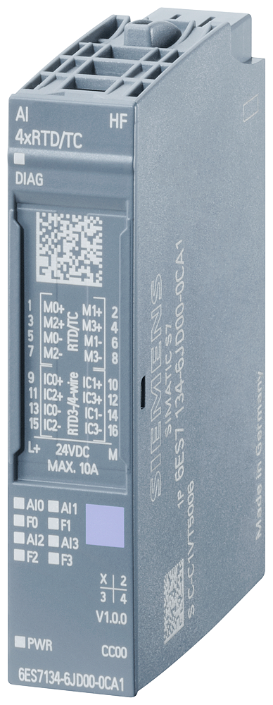Siemens SIMATIC ET 200SP AI 4XRTD/TC 2-/3-/4-WIRE (6ES7134-6JD00-2CA1)