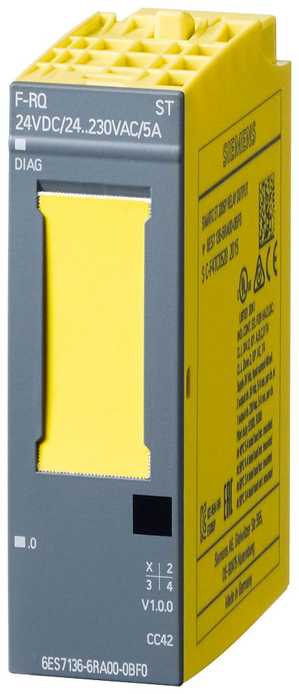 Siemens SIMATIC DP, Electronics module f. ET200SP, F-RQ 1X 24 V DC/24..230VAC/5A ST, 20 mm overall width (6ES7136-6RA00-0BF0)