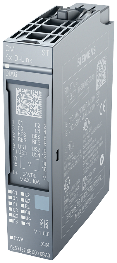 Siemens SIMATIC ET 200SP, CM 4XIO-LINK ST Communication module IO-Link Master V1.1