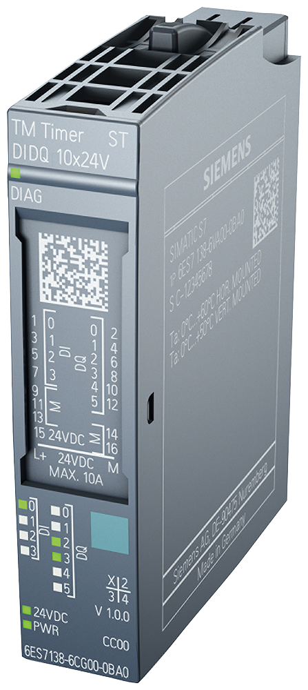 Siemens 6ES7138-6CG00-0BA0 SIMATIC ET 200SP TM Timer DIDQ 10x24V 4 DI I/O