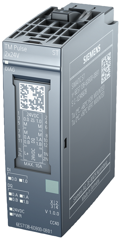Siemens SIMATIC ET 200SP, TM Pulse 2X24V PWM and pulse output 2 channels 2 A for proportional valves and DC motors