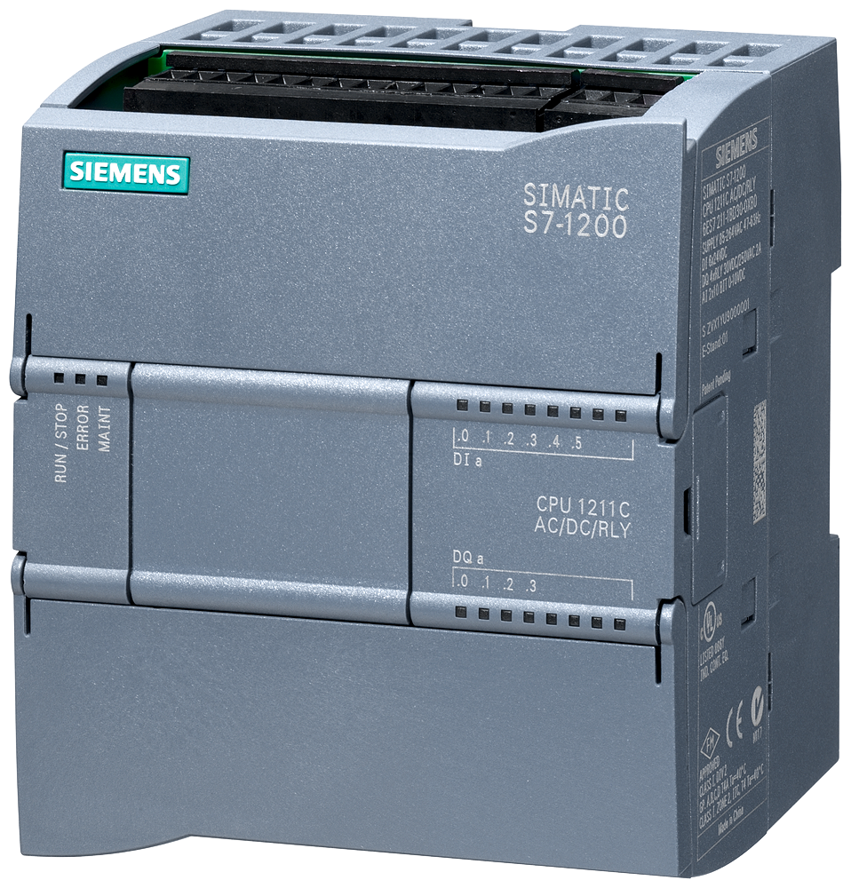 Siemens SIMATIC S7-1200 CPU 1211C, AC/DC/Relay, 6DI/4DO/2AI (6ES7211-1BE40-0XB0)
