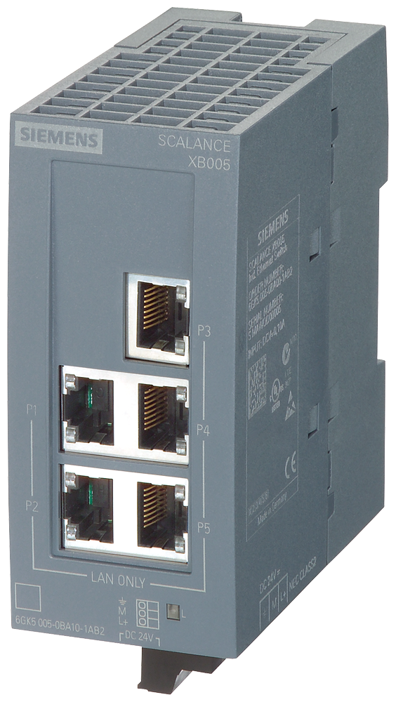 Siemens SCALANCE XB005G; 5 x 10/100/1000 Mbit/s RJ45 porter