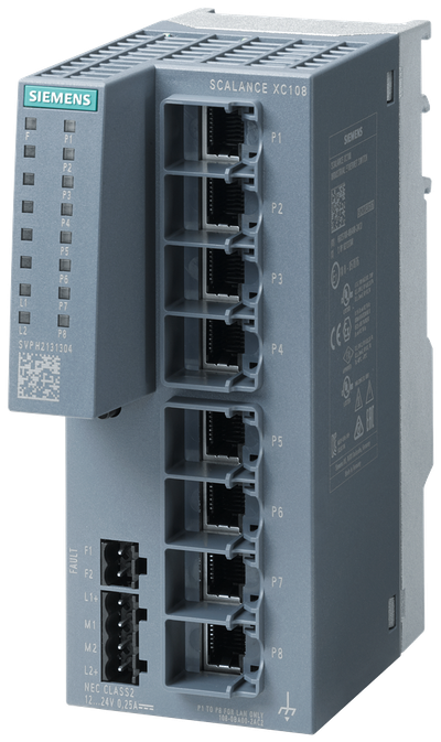 Siemens SCALANCE XC108; 8 x 10/100 Mbit/s RJ45 porter