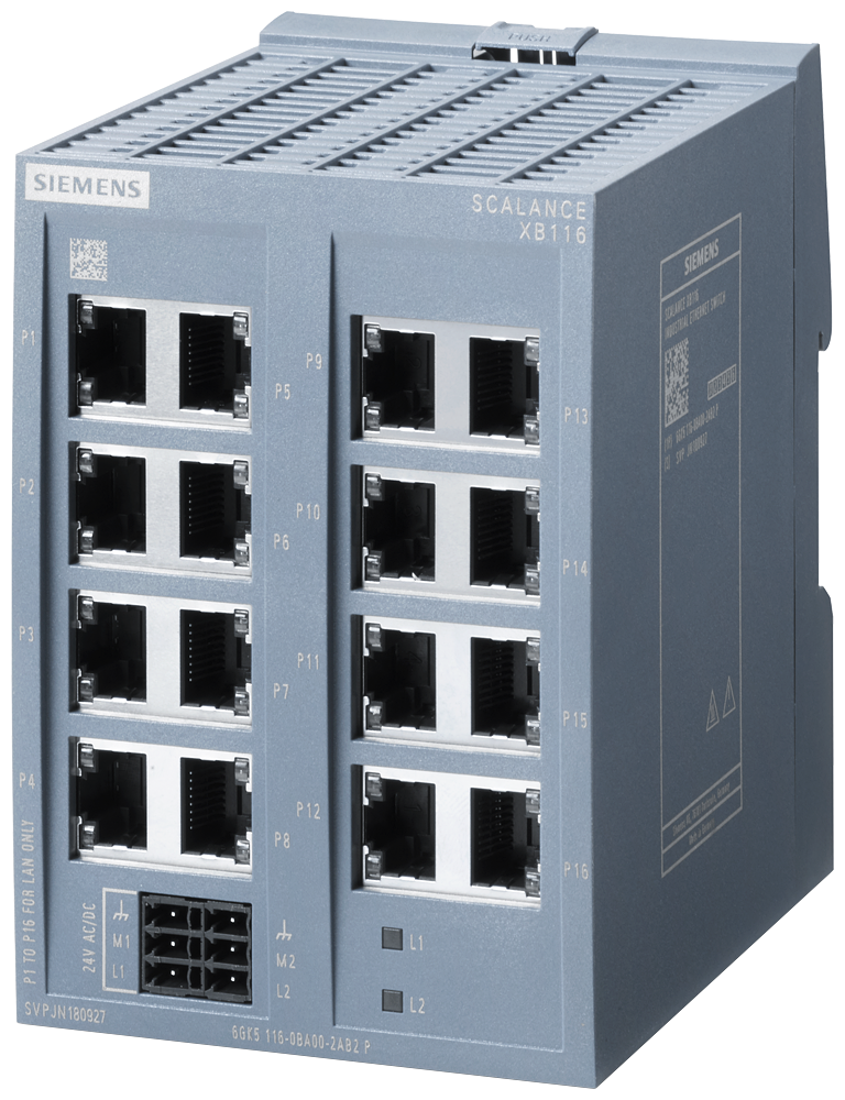 Siemens SCALANCE XB116; 16 x 10/100 Mbit/s RJ45 porter