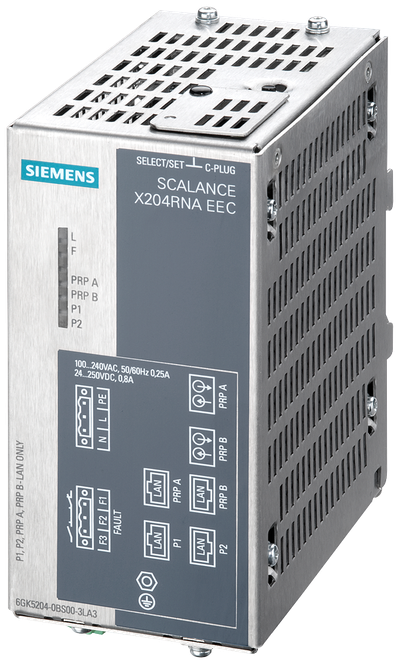 Siemens Scalance X204RNA EEC; PRP network; 2 x 100MBIT/s RJ45; 2 x 100MBIT/s