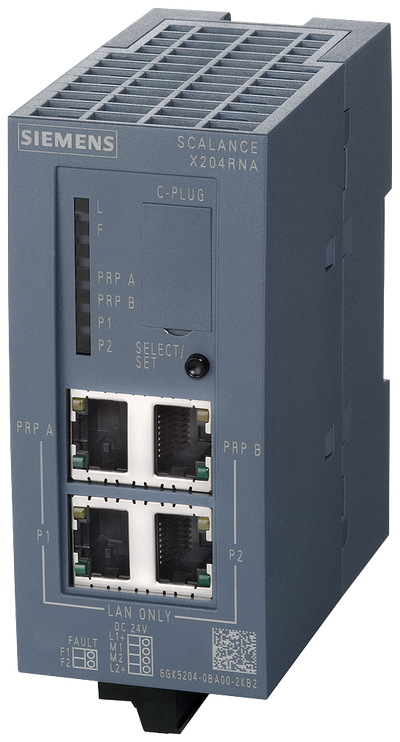 Siemens Scalance X204RNA; PRP network; 4 x 100MBIT/s RJ45 porter