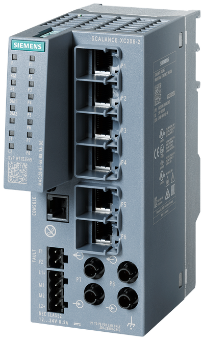 Siemens SCALANCE XC206-2 6 x 100 Mbps RJ45 porter + 2 x 100 Mbps ST-port multimode
