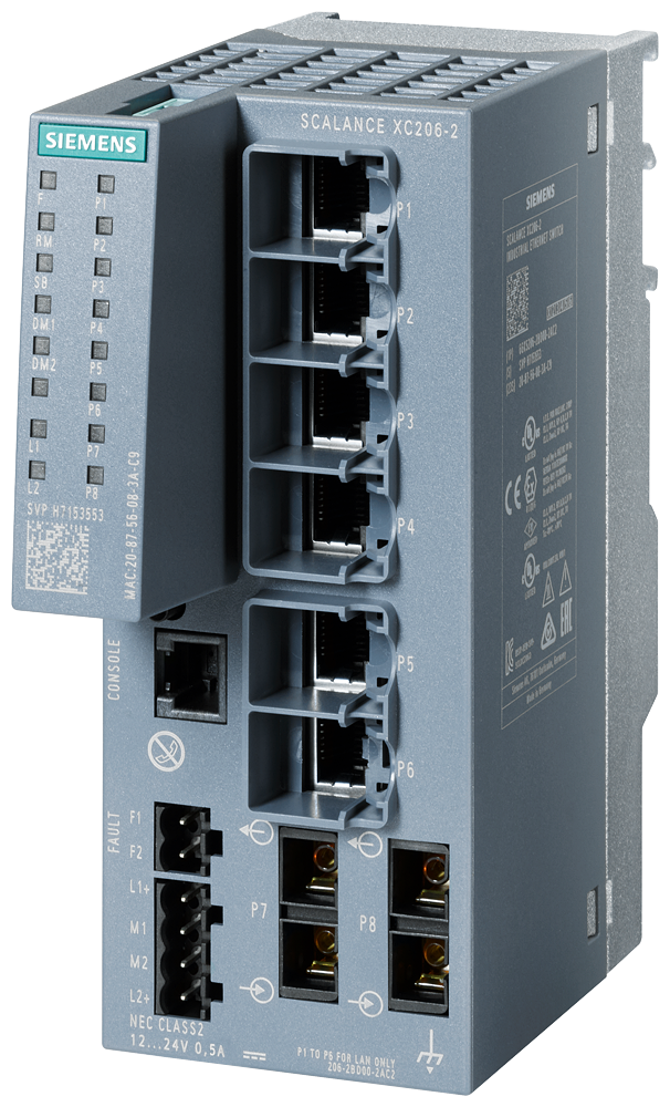 Siemens SCALANCE XC206-2 6 x 100 Mbps RJ45 porter + 2 x 100 Mbps SC-port multimode