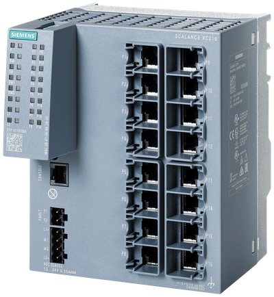 Siemens SCALANCE XC216 managed Layer 2 IE-switch 16 x 10/100 Mbps RJ45 porter