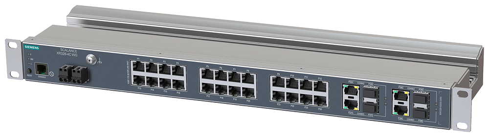 Siemens SCALANCE XR328-4C WG; 24 x 10/100/1000 Mbps RJ45 porter + 4 x 1000 Mbps combo porter 6GK5328-4SS00-2AR3
