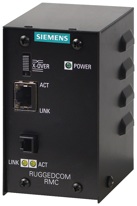 Siemens Ruggedcom RMC singlemode, 10BASET for 10BASEFL and 100BASETX for 100BASEFX single or multimode
