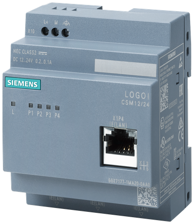 Siemens SIMATIC NET, LOGO! CSM 12/24, 4-Ports compact switch module for LOGO!, 10/100 Mbps, 12/24V DC