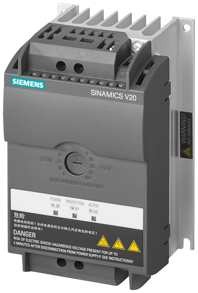 Siemens Sinamics V20 Bremsemodul 3AC380V-480V / 1AC200V-240V Duty Cycle 5% for 100%