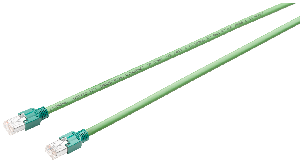 Siemens Industrial Ethernet TP cable (2X2) complete terminated with 2 st RJ45 plugs, length = 10 m