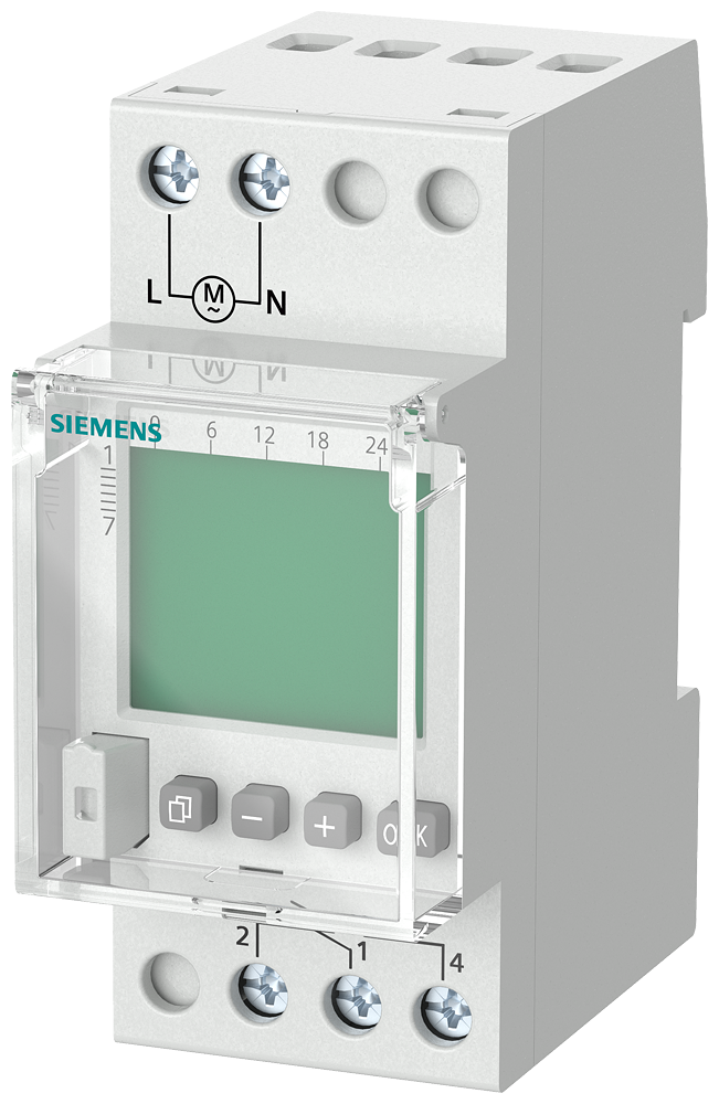 Siemens Weekly timer 1-Channel Profi, 2TE 24V/16A Profi automatic Summer/Winter Time, Data Is Stored on Eeprom