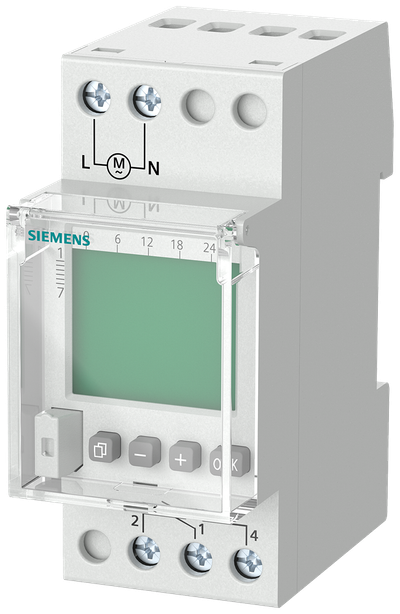 Siemens Weekly timer 1-Channel Profi, 2TE 24V/16A Profi automatic Summer/Winter Time, Data Is Stored on Eeprom