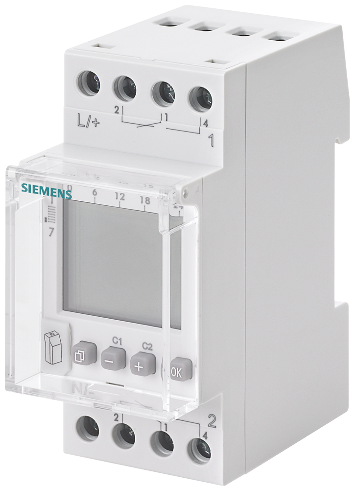 Siemens Weekly timer 2-Channel Profi, 2TE 24V/16A Profi automatic Summer/Winter Time, Data Is Stored on Eeprom