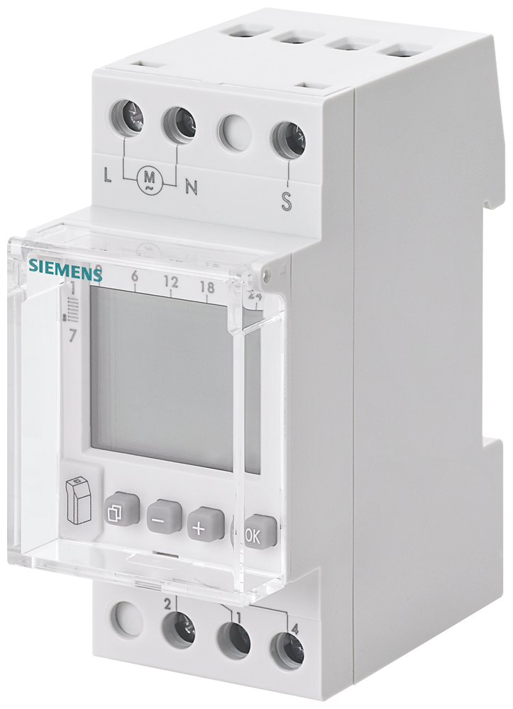 Siemens Weekly timer 1-Channel Atro, 2TE 230V/16A Profi automatic Summer/Winter Time, Data Is Stored on Eeprom
