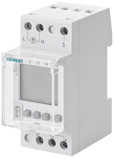 Siemens Weekly timer 1-Channel Atro, 2TE 230V/16A Profi automatic Summer/Winter Time, Data Is Stored on Eeprom