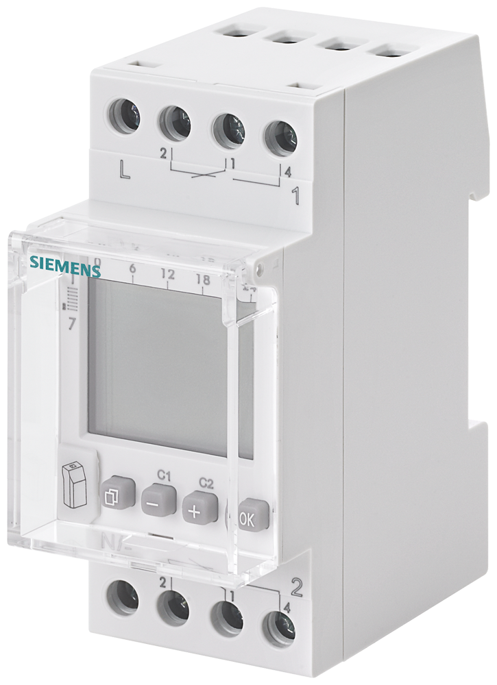 Siemens Weekly timer 2-Channel Astro, 2TE 230V/16A Profi automatic Summer/Winter Time, Data Is Stored on Eeprom