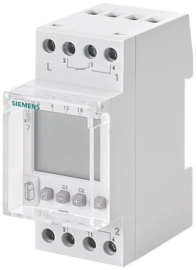 Siemens Weekly timer 2-Channel Astro, 2TE 230V/16A Profi automatic Summer/Winter Time, Data Is Stored on Eeprom