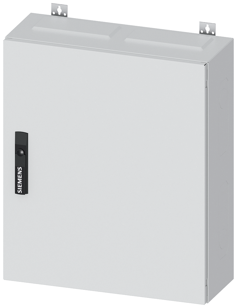 Siemens ALPHA 400, wall-mount cabinet, IP43, safety class 1, H: 650 mm, W: 550 mm, D: 210 mm, RAL 9016