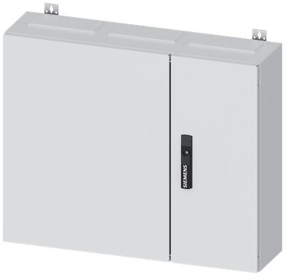 Siemens ALPHA 400, wall-mount cabinet, IP43, safety class 1, H: 650 mm, W: 800 mm, D: 210 mm, RAL 9016