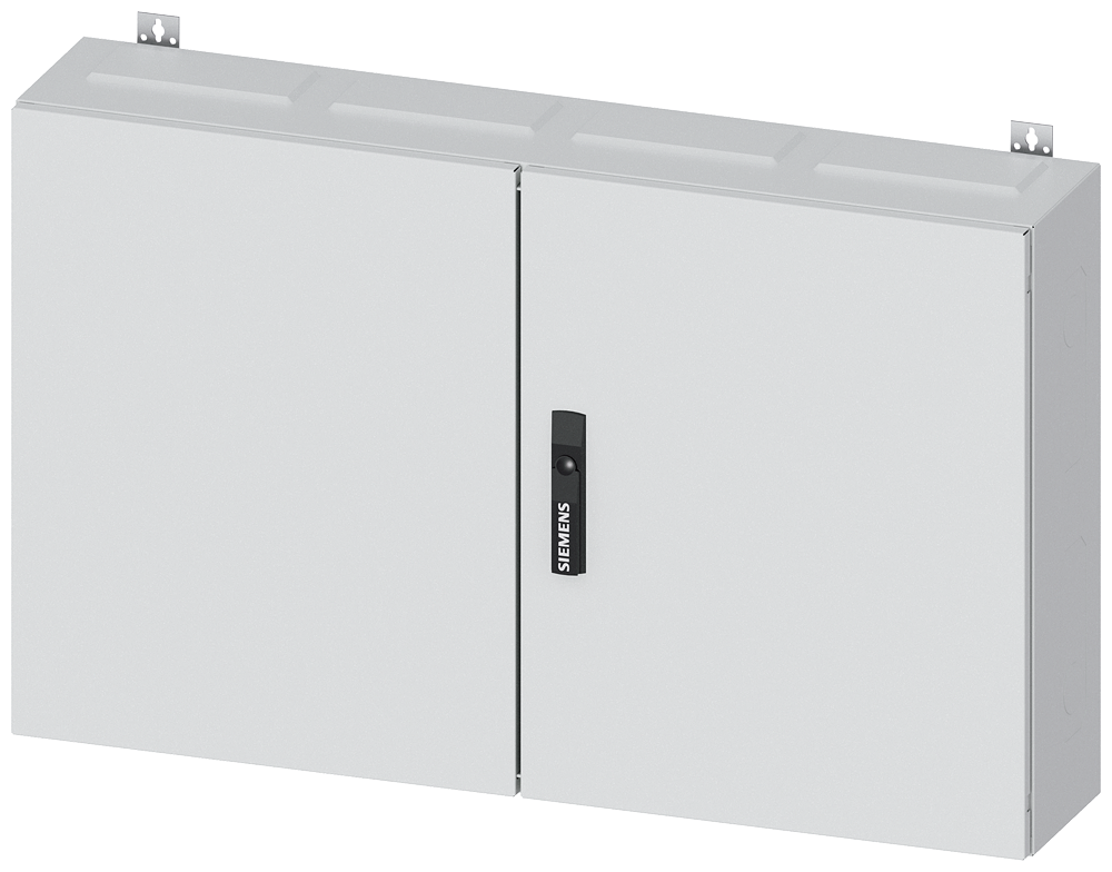Siemens ALPHA 400, wall-mount cabinet, IP43, safety class 1, H: 650 mm, W: 1050 mm, D: 210 mm, RAL 9016