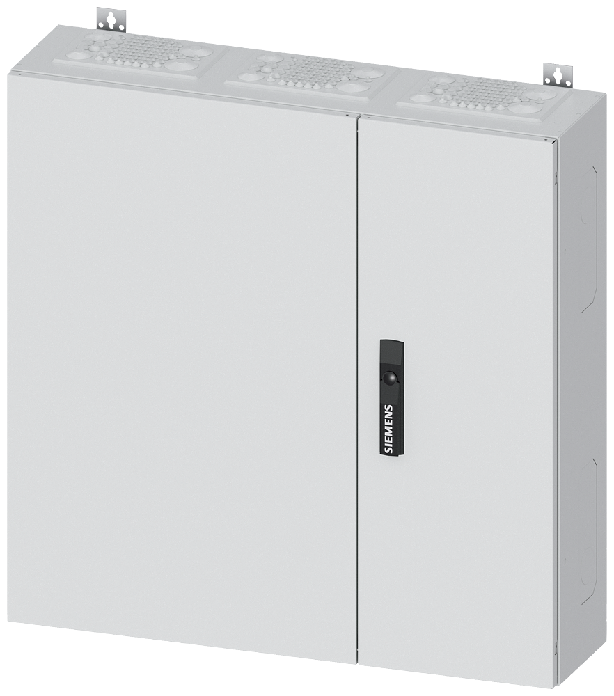 Siemens ALPHA 400, wall-mount cabinet, IP43, safety class 1, H: 800 mm, W: 800 mm, D: 210 mm, RAL 9016