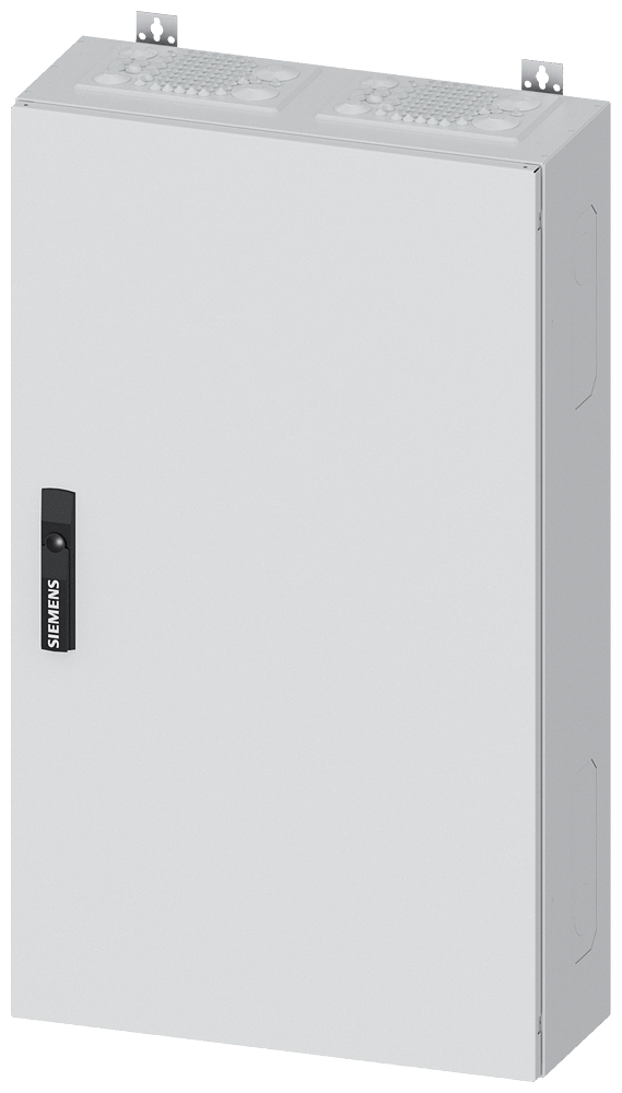 Siemens ALPHA 400, wall-mount cabinet, IP43, safety class 1, H: 950 mm, W: 550 mm, D: 210 mm, RAL 9016