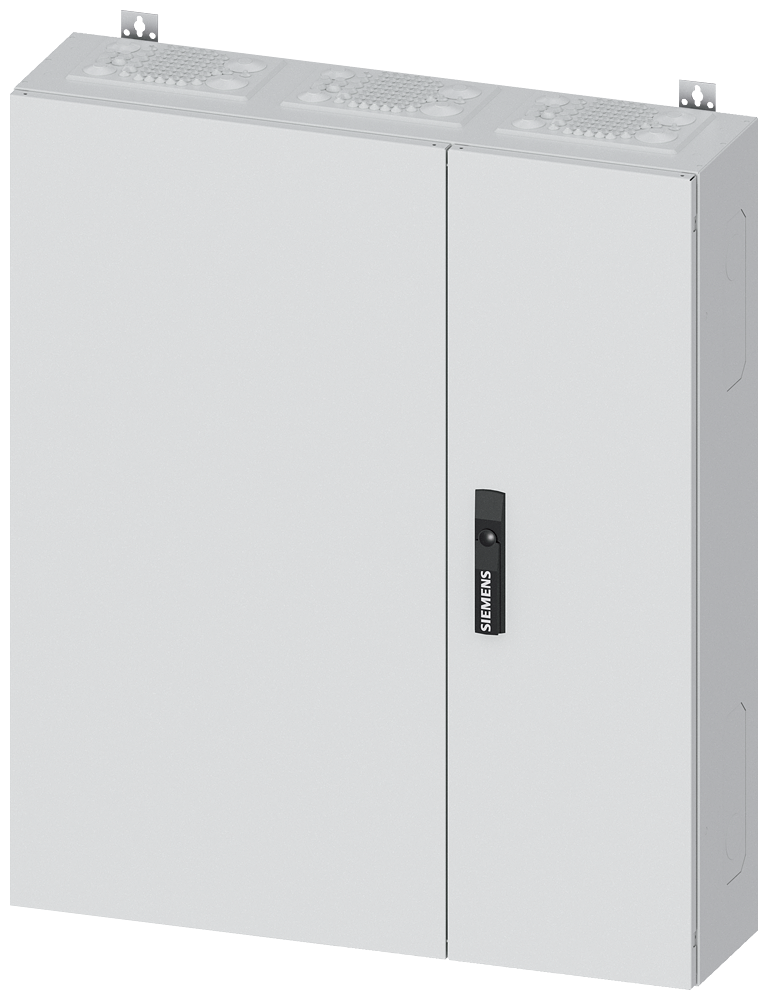 Siemens ALPHA 400, wall-mount cabinet, IP43, safety class 1, H: 950 mm, W: 800 mm, D: 210 mm, RAL 9016