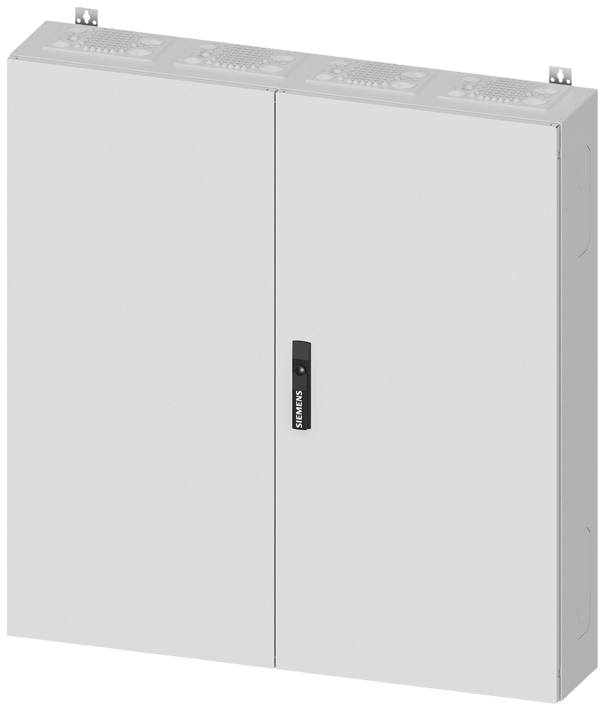 Siemens ALPHA 400, wall-mount cabinet, IP43, safety class 1, H: 1100 mm, W: 1050 mm, D: 210 mm, RAL 9016