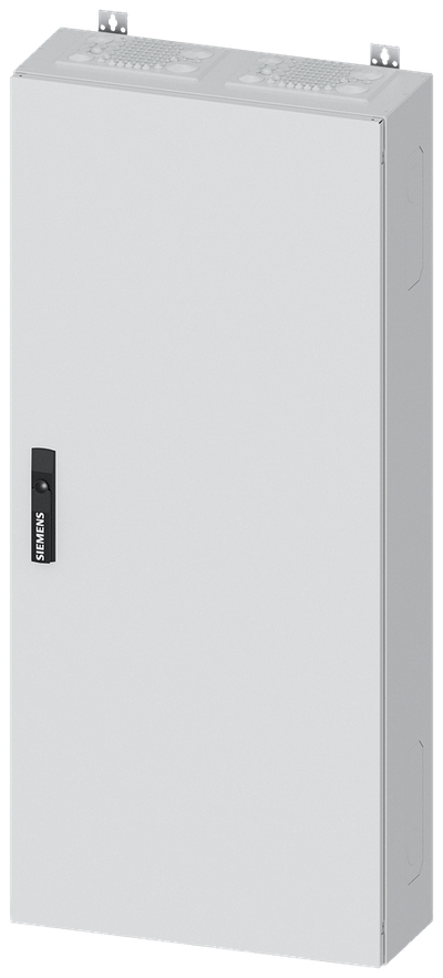 Siemens ALPHA 400, wall-mount cabinet, IP43, safety class 1, H: 1250 mm, W: 550 mm, D: 210 mm, RAL 9016