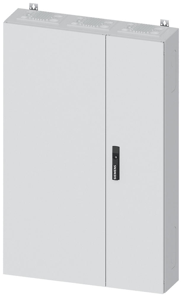 Siemens ALPHA 400, wall-mount cabinet, IP43, safety class 1, H: 1250 mm, W: 800 mm, D: 210 mm, RAL 9016