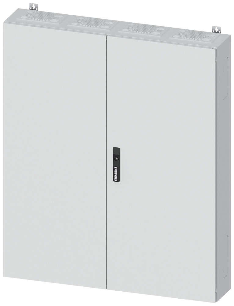 Siemens ALPHA 400, wall-mount cabinet, IP43, safety class 1, H: 1250 mm, W: 1050 mm, D: 210 mm, RAL 9016