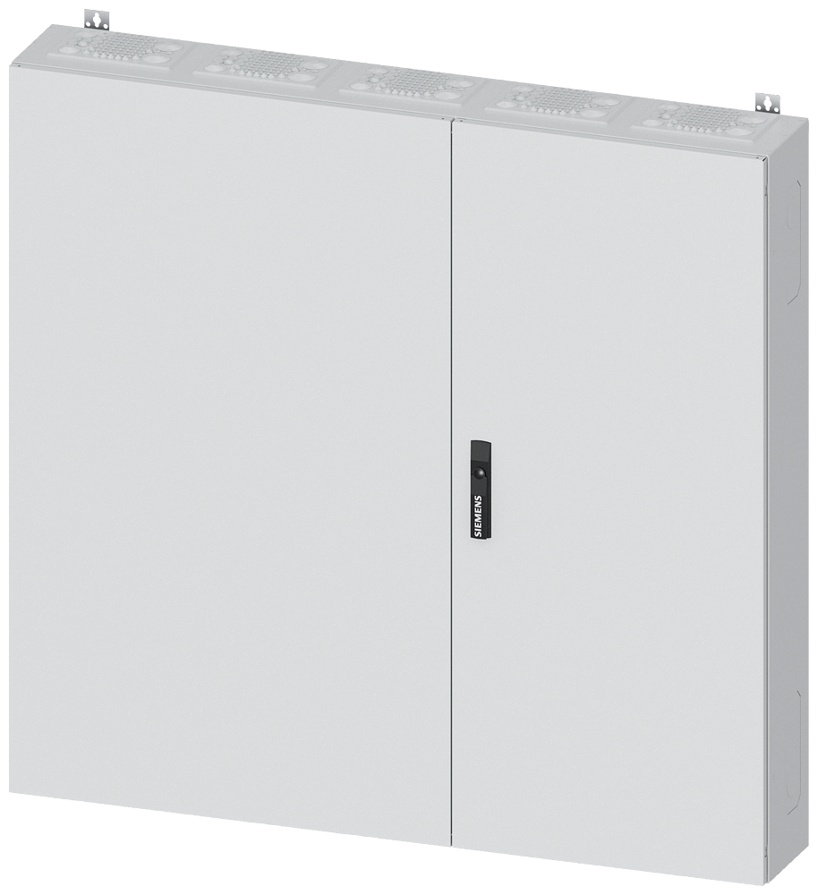 Siemens ALPHA 400, wall-mount cabinet, IP43, safety class 1, H: 1250 mm, W: 1300 mm, D: 210 mm, RAL 9016
