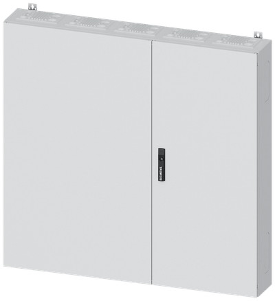 Siemens ALPHA 400, wall-mount cabinet, IP43, safety class 1, H: 1250 mm, W: 1300 mm, D: 210 mm, RAL 9016