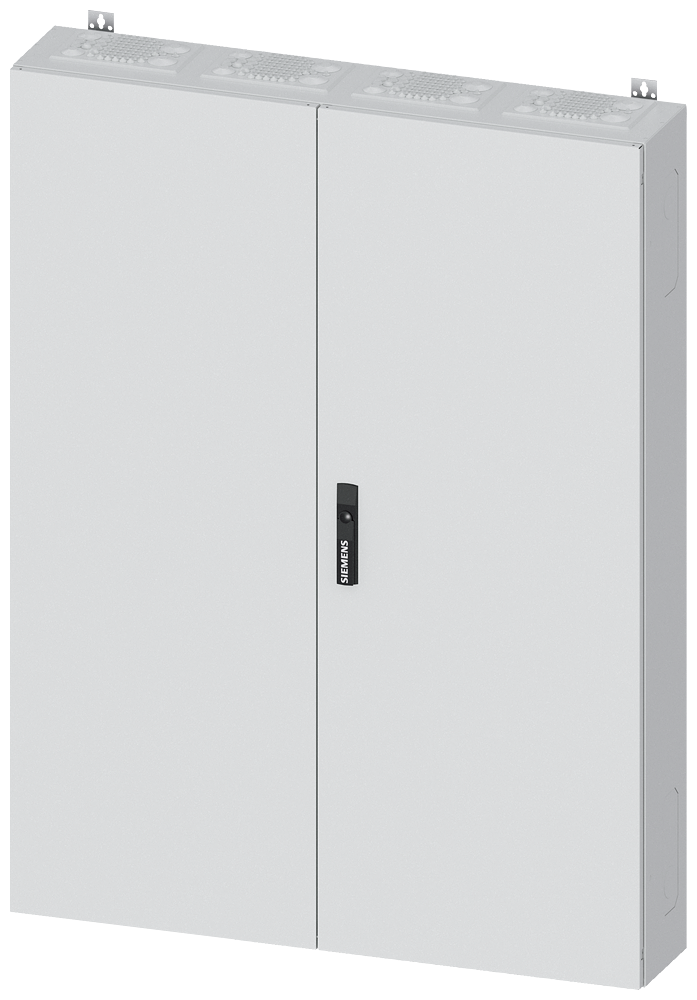 Siemens ALPHA 400, wall-mount cabinet, IP43, safety class 1, H: 1400 mm, W: 1050 mm, D: 210 mm, RAL 9016
