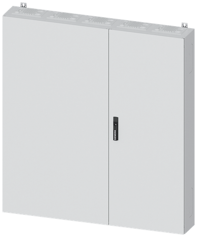 Siemens ALPHA 400, wall-mount cabinet, IP43, safety class 1, H: 1400 mm, W: 1300 mm, D: 210 mm, RAL 9016