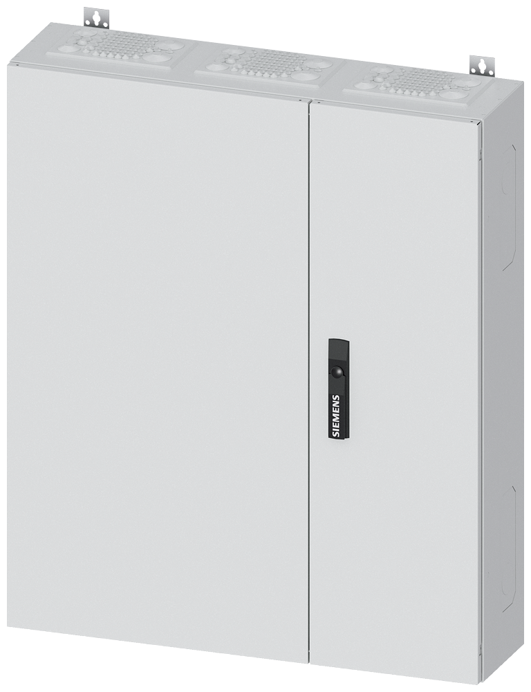 Siemens ALPHA 400, wall-mount cabinet, IP55, safety class 1, H: 950 mm, W: 800 mm, D: 210 mm, RAL 9016