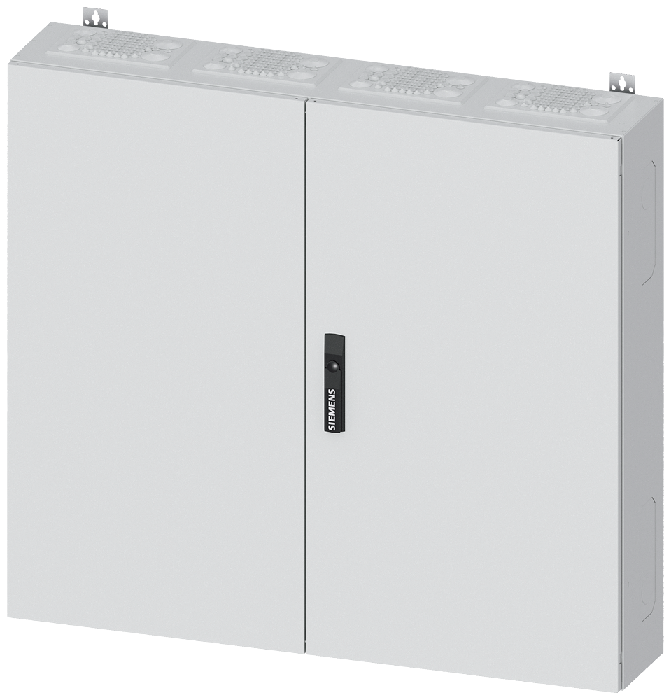 Siemens ALPHA 400, wall-mount cabinet, IP55, safety class 1, H: 950 mm, W: 1050 mm, D: 210 mm, RAL 9016