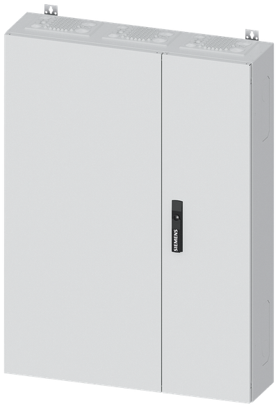 Siemens ALPHA 400, wall-mount cabinet, IP55, safety class 1, H: 1100 mm, W: 800 mm, D: 210 mm, RAL 9016