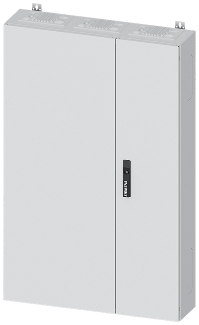 Siemens ALPHA 400, wall-mount cabinet, IP55, safety class 1, H: 1250 mm, W: 800 mm, D: 210 mm, RAL 9016