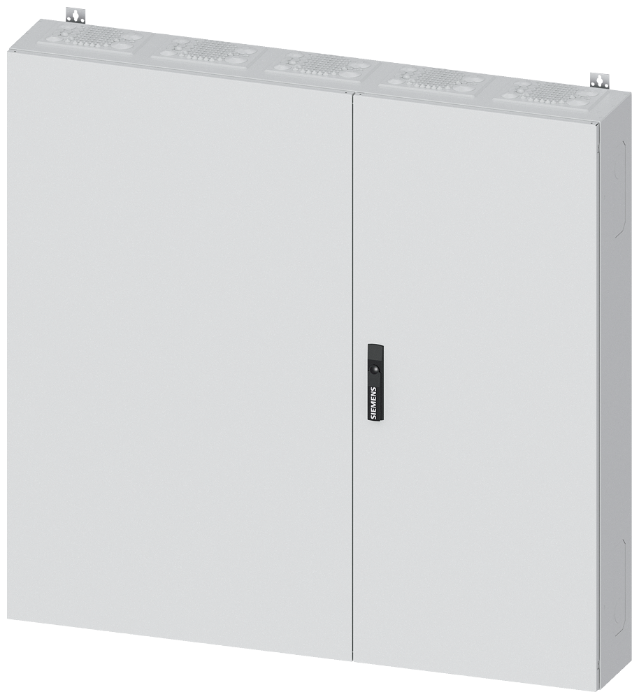 Siemens ALPHA 400, wall-mount cabinet, IP55, safety class 1, H: 1250 mm, W: 1300 mm, D: 210 mm, RAL 9016