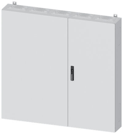 Siemens ALPHA 400, wall-mount cabinet, IP55, safety class 1, H: 1250 mm, W: 1300 mm, D: 210 mm, RAL 9016
