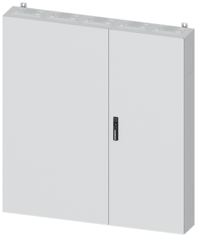 Siemens ALPHA 400, wall-mount cabinet, IP55, safety class 1, H: 1400 mm, W: 1300 mm, D: 210 mm, RAL 9016
