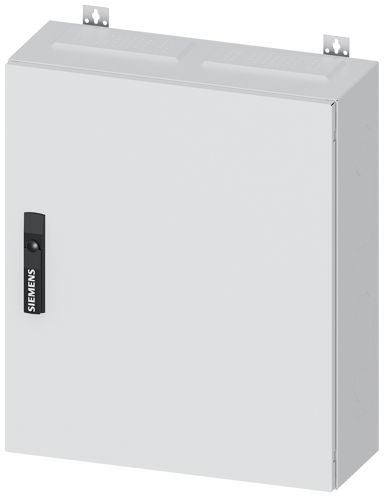 Siemens ALPHA 400, wall-mount cabinet, IP43, safety class 2, H: 650 mm, W: 550 mm, D: 210 mm, RAL 9016