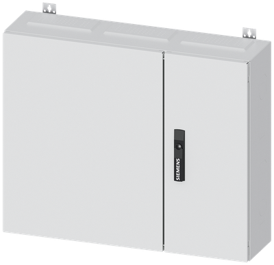 Siemens ALPHA 400, wall-mount cabinet, IP43, safety class 2, H: 650 mm, W: 800 mm, D: 210 mm, RAL 9016