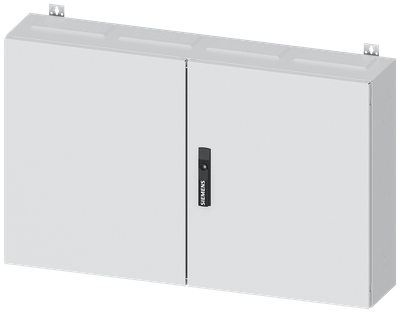 Siemens ALPHA 400, wall-mount cabinet, IP43, safety class 2, H: 650 mm, W: 1050 mm, D: 210 mm, RAL 9016
